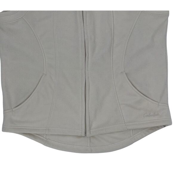 CABELA'S Women's Fleece Vest Cream Large Full Zip Pockets Outdoors Winter EUC - Picture 5 of 13